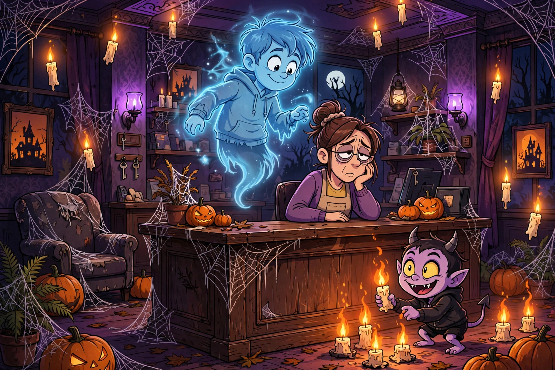 Haunted Hotel Season 2 Netflix animated series haunted hotel lobby with ghosts