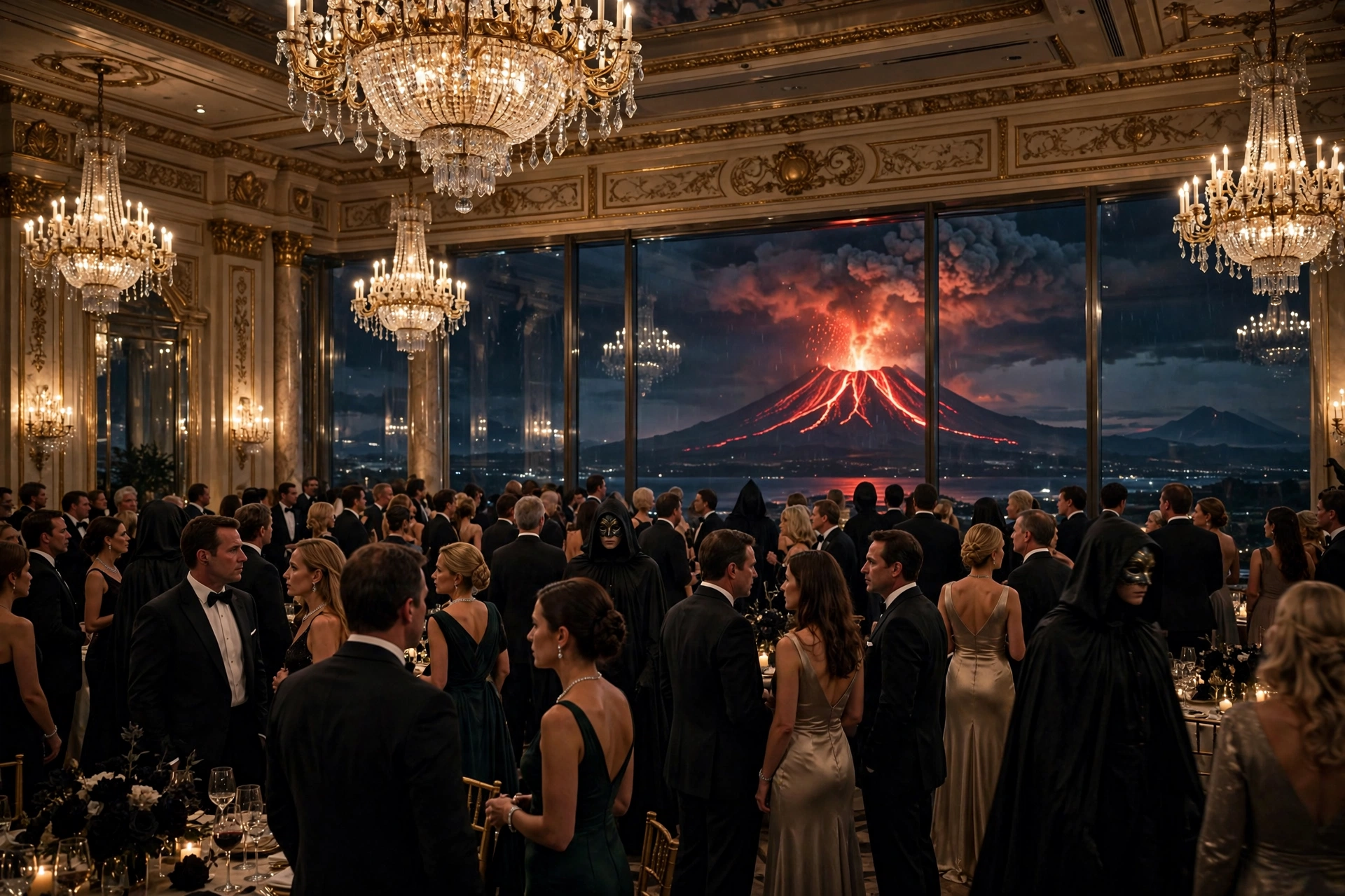 Sacrifice Netflix charity gala volcano scene