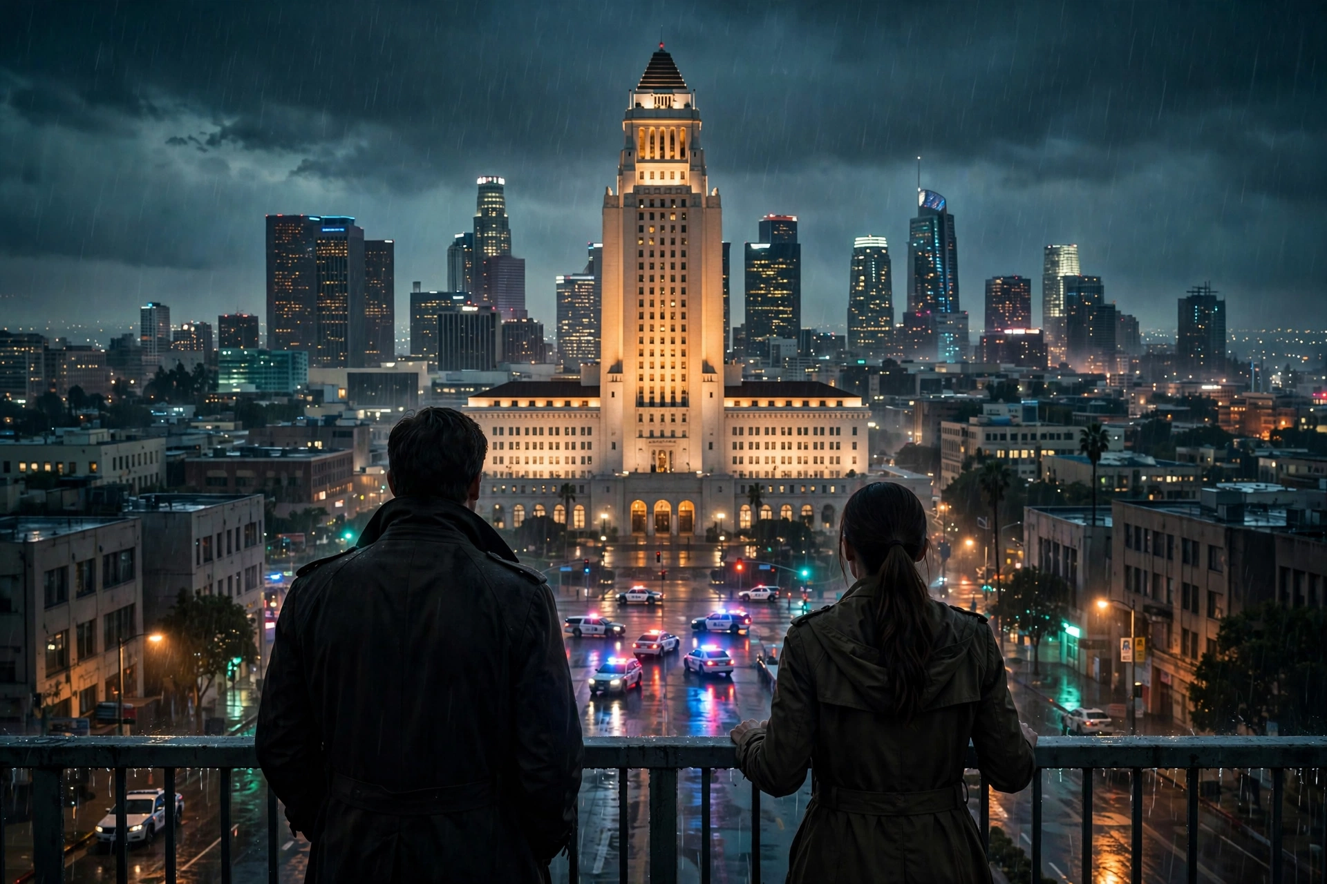 Animals Netflix movie featured artwork — night-time Los Angeles skyline