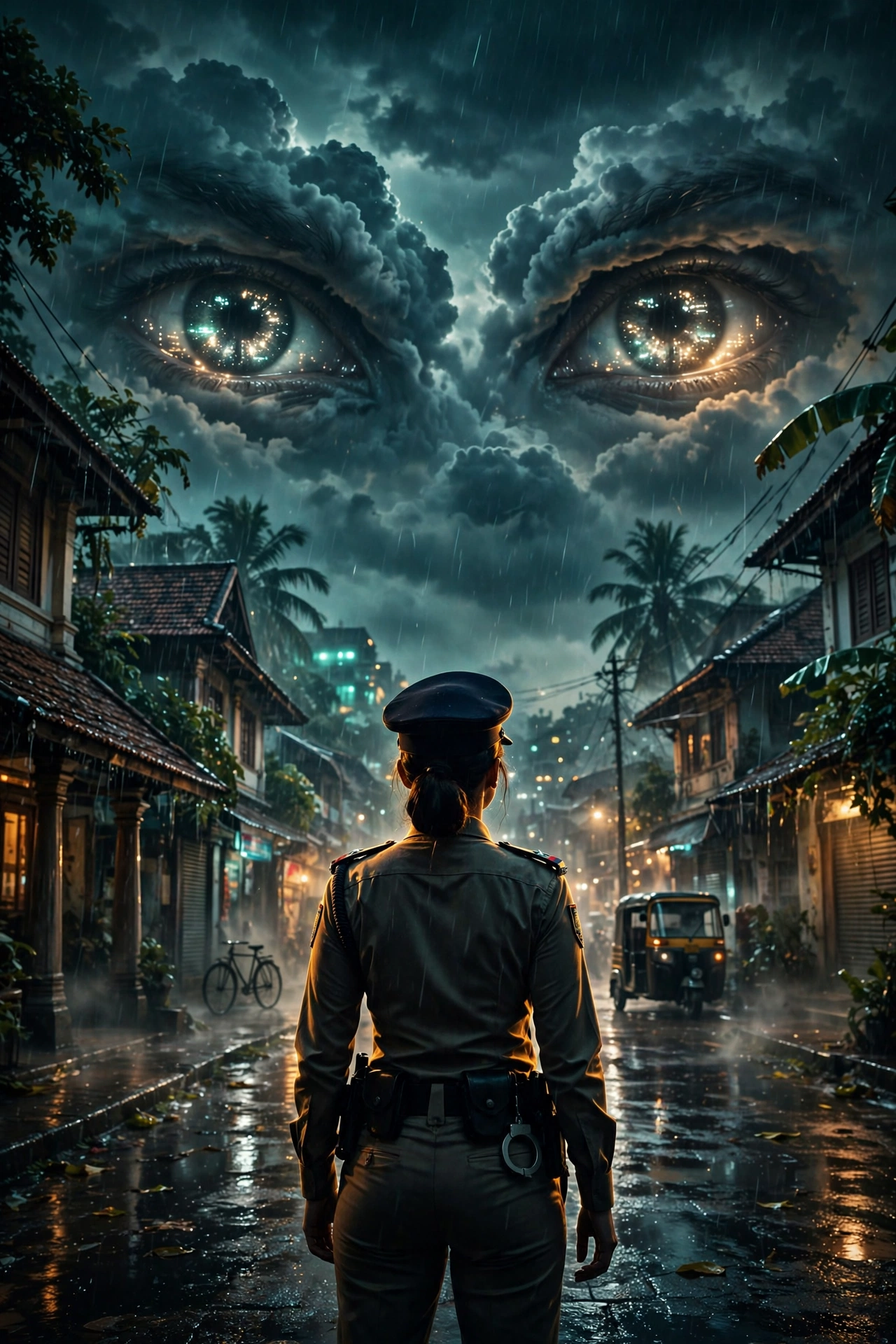 Eyes SonyLIV series poster artwork - Kani Kusruti as police officer Tina Sebastian in Malayalam crime thriller Eyes OTT release